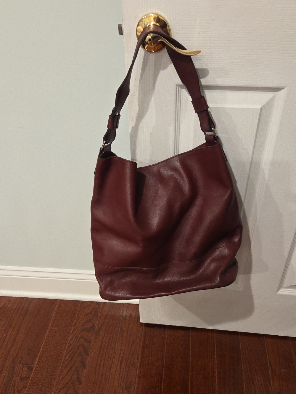 Shinola Burgundy Leather Shoulder Hobo